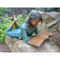 bronze casting foundry metal craft bronze girl reading book sculpture